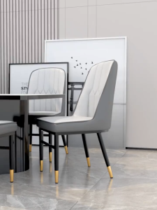 Leather Dining Chair Modern Luxury High Backrest Leather Soft Cushion For Living Room/Restaurant