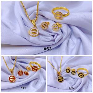 ZIHANG JEWELRY 24K Bangkok Gold plated 3in1 jewelry set with adjustable ring for women