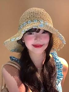 UV Protection Women s Protective Summer Bucket Sun Hat Wide Brim Foldable Straw Hat for Seaside Casual Daily Wearing