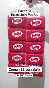 1 KARTON JOLLY POP UP ISI 100PCS 1 DUS TISSUE JOLLY POP UP TISU KULINER