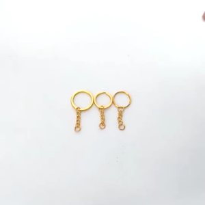 50PCS Gold Key Ring with 25mm Open Jump Ring and Connector for DIY Metal Keychain Crafts Supplies