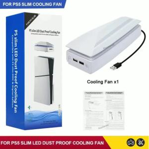 New For PS5 Slim w RGB LED Light Game Host Radiator Top Dust-proof Heat Dissipation Fan Top Cooling Fan for PS5 Slim Console