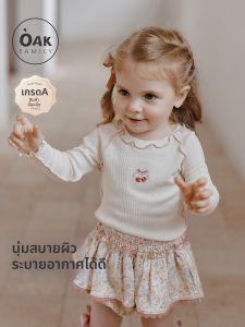 OAK FAMILY | Sleeve Long Round Neck Pure Color Girls Top