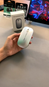 Chuột không dây silent t wolf x2 màu bạc bluetooth usb sạc type c click êm pin lâu dpi tùy chỉnh