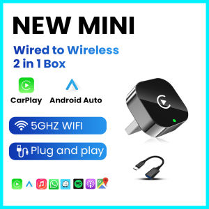 2025 Super Mini Carplay AI Box Wired to Wireless CarPlay/Android Auto 2in1 Box 5GHz WiFi for 98% Original Wired CarPlay/Auto Car