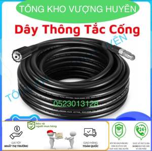 Dây Thông Tắc Cống 5 Lớp Bằng Áp Lực Nước - Kèm Đầu Béc Phản Lực .Chuẩn Đầu Ren 22/15 [ Dây 5 lớp Xịn ]