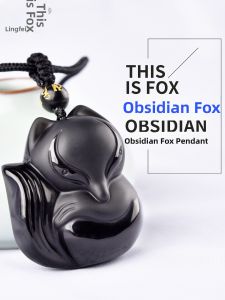 LINGFEI | Nine-Tailed Fox Black Obsidian Pendant Necklace