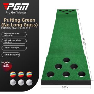 PGM GOLF | 12-Hole Bi-Directional Golf Putting Practice Mat 0.6*3m