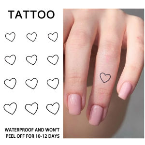 1Pc Small Heart Waterproof Temporary Tattoo Stickers Long-lasting Waterproof for One to Two Weeks For Neck Plam Finger.