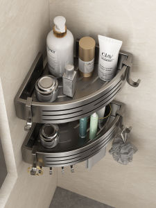 No-Drill Stainless Steel Triangle Rack Bathroom Kitchen Vanity Sink Wall Mounted Storage Shelf Home Bathroom Organizer