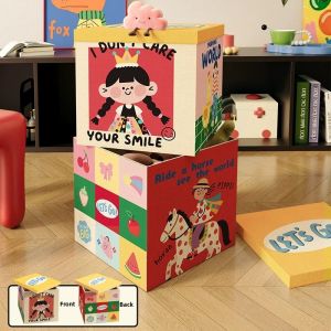 YINSHANG | Dopamine Style Apple Color Grid Drawer Type Toy Storage