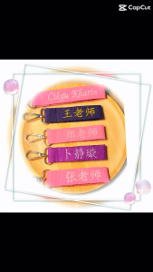Personalized Embroidery Name Luggage Strap Custom Travel Bag Tag Belt Gift - Purple and Pink Straps with Names and Symbols - Suitable for Women Bags - Ideal for Travel and Key Holders