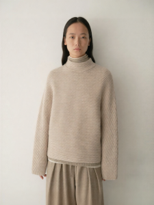 INSIS FEMME | Australian Merino Wool Winter Half Turtleneck Vintage Striped Knit Top