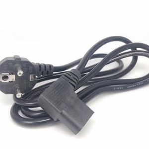 1.5M/5FT C13 IEC Kettle 90 right angle Degree to European 2 pin Round AC EU Plug Power Cable Lead Cord PC 150CM