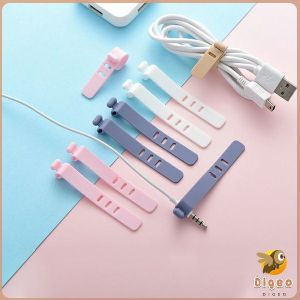 Digeo Cable Silicone Strap Silicone Cable Organizer Clips Wire Cord Winder accesories Headphone data line