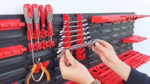 39PCS Tool Organizer Rack Wall Mounted Adjustable Pegboard Panels Garage Storage System with Hooks and Storage Bins Multi-Function Screw Nails Floating Shelf for Workshop Garage