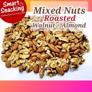 [2 in 1] Almond + Walnut - Roasted Mix Nuts - Kacang Walnut - Kacang Almond - Roasted Walnut - Roasted Almond - Kacang Campuran Mix Nut - Kekacang Campuran Diet - Mix Nuts - Mix Nuts Healthy Snacks - Kacang Mix - Smart Snacking Market