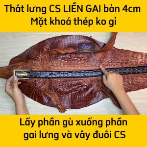 Thắt Lưng Cá Sấu Liền Gai 4cm [MẶT KHÓA THÉP KO GỈ HÌNH CÁ SẤU ĐẸP ĐẲNG CẤP] CSN50D1