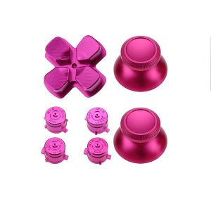 JCD | JCD 1set For PS4 Pro Slim Controller Metal Thumb Grip Caps Aluminum ABXY Buttons Thumbsticks Chrome D-pad Key Replacement