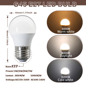 20Pack G45 LED Bulb Low Consumption 3W 7W E14 E27 3000K Warm 6000K Cold White Energy Efficient Decorative Ceiling Indoor Bulbs