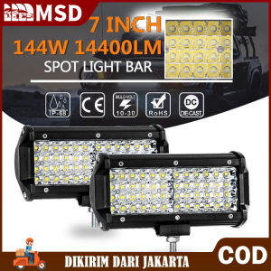 (Dikirim Dari Jakarta) 2PCS Lampu SOROT Tembak Sorot CWL 48 Mata Led WARNA PUTIH / 48 Titik Mata 144W Mobil Motor 12 Volt 12V Worklight Untuk Mobil