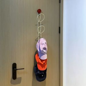 Home Hat Storage Rack Suction Cup Bag Organizer No Drilling Required Door Back Coat Hook Metal Material Efficient Storage