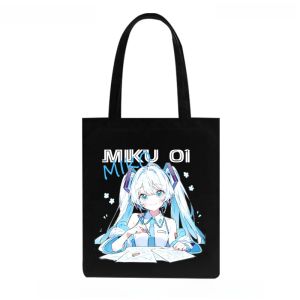Miku Hành Tây Nữ Vocaloid 2d Phong Cách Truyện Tranh Túi Đeo Vai Canvas Sinh Viên Sinh Đựng Ba Lô Cầm Tay Cho Người Hâm Mộ Anime