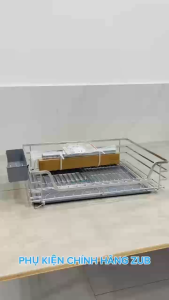 Giá Xoong Nồi ZUB Inox 304 Ray Âm Giảm Chấn Có Khay Chắn Nước