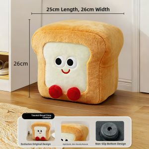 Creative Cute Plush Slipper Chair Doorway Home Use Small Stool Children Soft Seat Cushion Living Room Sofa Foot Stool