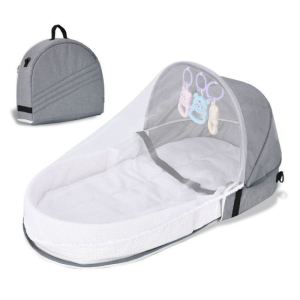 Portable Baby Bed Safety Isolation Multifunctional Outdoor Folding Travel Bed with Mosquito Net