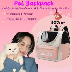 Premium Cat Backpack Carrier | Breathable Mesh Ventilation Foldable Airline-Approved Travel Bag for Cats & Small Pets