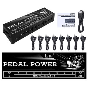 IRIN | IRIN PW-3 Pedal Power Supply 8 Isolated Channel DC 9V 300mA Outputs for Guitar Effects Pedals Electric Guitar Accessory