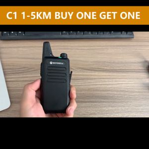 （2Pcs） Motorola C1 two way radio Walkie Talkies Long range 5KM High-frequency 400-470 Mhz Walkie-Talkies high-capacity 8800mAH 16channels high power 5W IP54 Waterproof dustproof Outdoor/Marine/Mountain area/Construction site/Underpass/High Rise