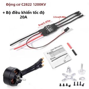 SURPASS HOBBY 2822 Động Cơ Không Chổi Than 1200/1400KV Với Combo ESC 20A Dành Cho Máy Bay Cánh Cố Định RC - Bộ Điều Khiển Tốc Độ 2-3S