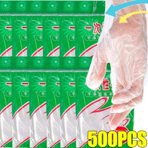 100/500pcs Transparent Gloves Plastic Waterproof Gloves for Kitchen Restaurant Fried Chicken BBQ Disposable Supplies