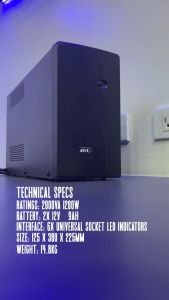 Funhouse | AWP AID2000 Aide | AID2000 Pro  LCD 1200W-2000VA UPS LED Display Compact Design AVR 6x Universal Socket