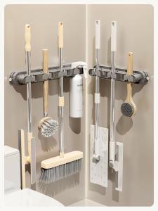 Vacuum Suction Cup Mop Wall Hanging Clip Punch-Free Strong Load-Bearing Mop Rack Hook Bathroom Hanging Sticky Hook Holder