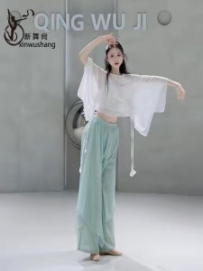 Áo Tập Khiêu Vũ Cổ Điển Mới Rộng Rãi Có Dây Rút Che Phủ Bằng Vải Lưới Thời Trang Thể Thao Cho Nữ Bộ Đồ Khiêu Vũ Hiện Đại