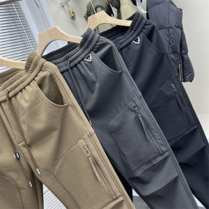 Lông Cừu Dày Quần Âu Cho Nam Ngoài Trời Chống Nước Chống Gió Thu Đông Thời Trang Vali Mềm Quần Jogger