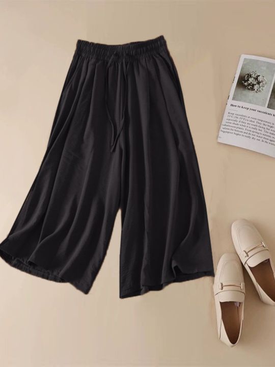 Lightweight%20Ice%20Silk%20Ramie%20High%20Waist%20Straight%20Leg%20Wide%20Leg%20Culottes%20-%20Image%205