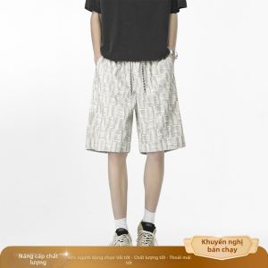 ZHUOCAN | Quần Short Nam In Kẻ Tie-dye Chất Liệu Lụa Băng