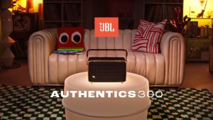 JBL Authentics 300 Portable Smart Home Speaker With Wi-Fi Bluetooth And Voice Assistants With Retro Design