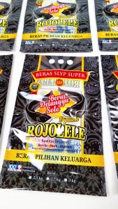 Kemasan Plastik Beras 3 Kg Laminasi Rojo lele Hitam isi 100 pcs Printing Bahan Nylon Lldpe