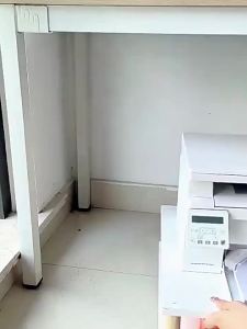 Printer Rack Removable   Floor-Mounted Double-Layer Bracket Trolley with Wheels Copier Shelf under Table