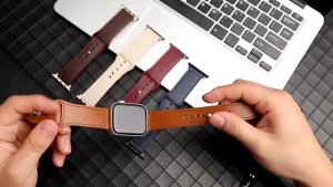 iWatch Premium Pin-and-Tuck Leather Strap - Series 1/2/3/4/5/6/SE/7/8/SE2/9/10/Ultra12