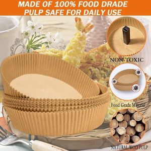 100 Pcs Non-stick Liners-Food Grade Parchment Paper for Frying Air Fryer Disposable Paper Liner: Baking Cooking Roasting