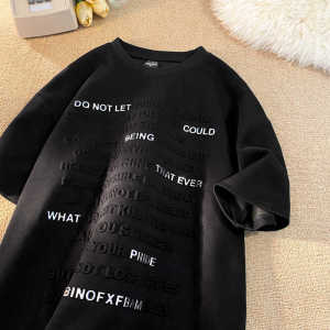 Áo Thun Nam Tay Ngắn Tem Chữ Phong Cách Mỹ Nam Thời Trang Đường Phố Thoải Mái Rộng Rãi Thời Trang Đồ Thể Thao Áo Dành Cho Thanh Niên Và Thanh Thiếu Niên