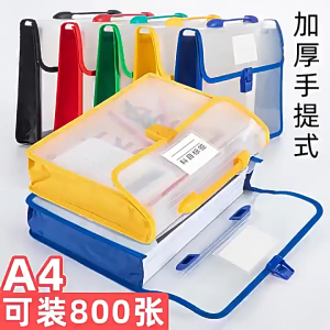 Transparent File Bag A4 Waterproof File Handbag Document Pouch With Handle Plastic Paper Organizer