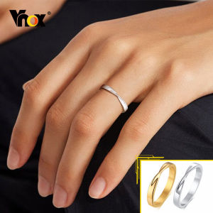 Vnox 3mm Mobius Ring for Women Twisted Knot Stainless Steel Wedding Bands Chic Minimalist Gold Color Girls Fashion Rings