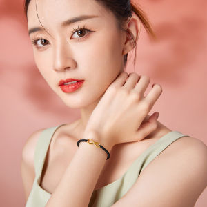 ZHOU LIU FU 周六福 24K Real Gold Bracelets Pure Gold Bracelet Adjustable Charm Love Infinite Gold Jewelry